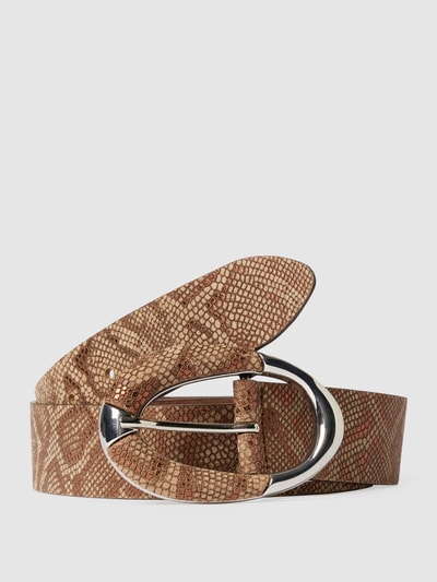 Esprit Leren riem met all-over motief, model 'Python' Camel - 1