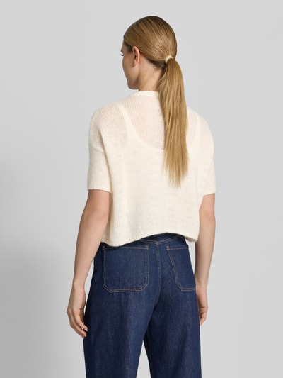 Luisa Cerano Strickjacke mit Ziersteinbesatz und 1/2-Arm Offwhite 5