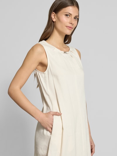 Marc Cain Knielanges Leinenkleid mit Label-Applikation Sand 3
