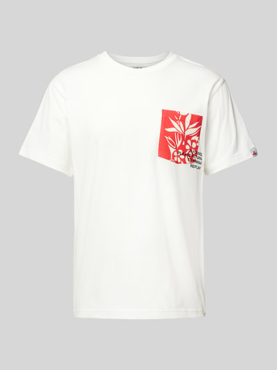 Replay T-Shirt mit Brusttasche Weiss 2