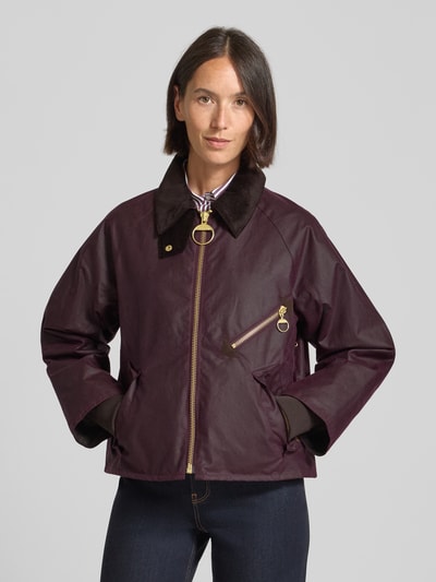 Barbour Kurtka woskowana o kroju relaxed fit z czystej bawełny model ‘ARLENE’ Bordowy 4