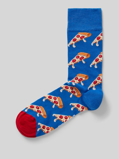 DillySocks Socken mit Motiv-Stitching Modell 'Pizza Drip' Royal 1