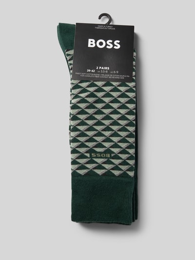 BOSS Sokken van katoenmix in een set van 2 paar Flessengroen - 3