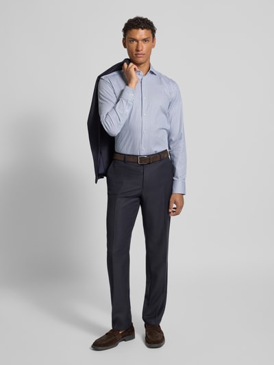 BOSS Koszula biznesowa o kroju slim fit z czystej bawełny model ‘HANK’ Granatowy 1