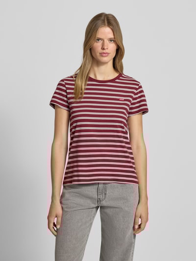 Levi's® T-shirt met labelpatch, model 'TRUDY' Bordeaux - 4