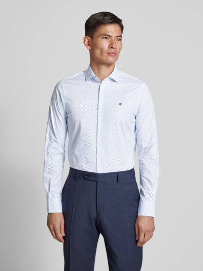 Tommy Hilfiger Tailored Slim Fit Business-Hemd mit Knopfleiste Bleu 4