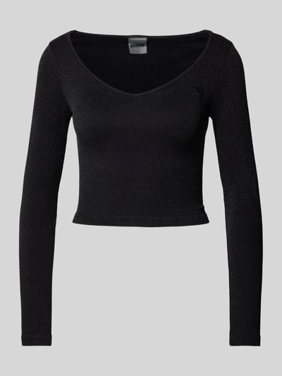 Guess Activewear Cropped Longsleeve mit V-Ausschnitt Black 2