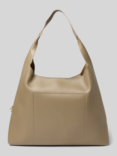 Seidenfelt Handtasche mit Label-Detail Modell 'LAINIO' Taupe 4