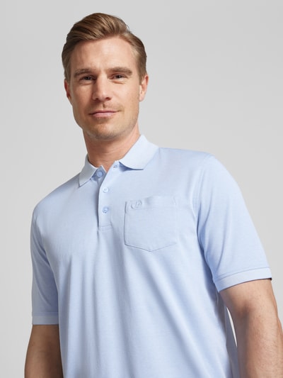 bugatti Regular fit poloshirt met borstzak Lichtblauw - 3