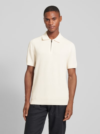 Mango Regular Fit Poloshirt mit Reißverschluss Offwhite 4