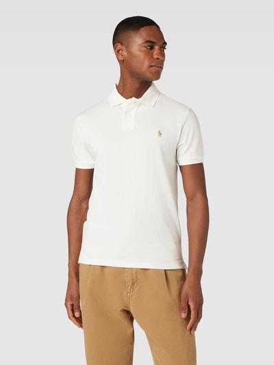 Polo Ralph Lauren Slim Fit Poloshirt mit Logo-Stitching Offwhite 4