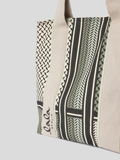 Lala Berlin Tote Bag mit Kufiya-Muster Olivgrün 3