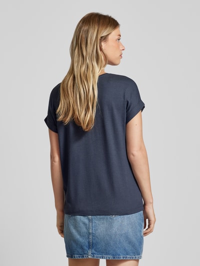 Only T-Shirt mit geripptem Rundhalsausschnitt Modell 'MOSTER' Rauchblau 5