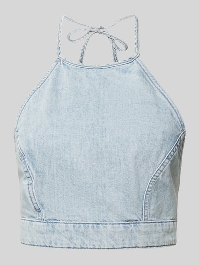 Marc O'Polo Denim Korte top met halter in denimlook Lichtblauw - 2