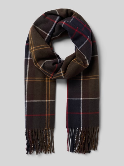 Barbour Schal mit Allover-Muster Modell 'HAILES' Oliv 1