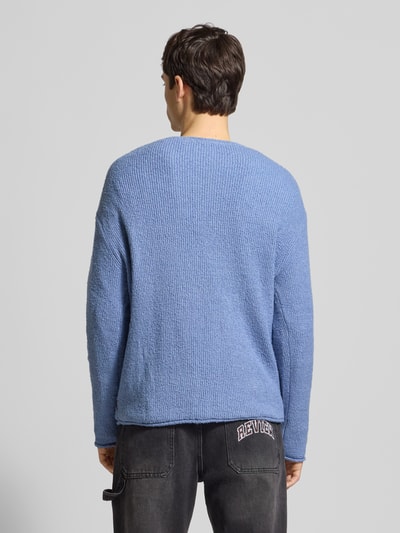 REVIEW Gebreide pullover met ribboorden Rookblauw - 5