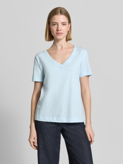 s.Oliver RED LABEL Relaxed Fit T-Shirt aus reiner Baumwolle Hellblau 4