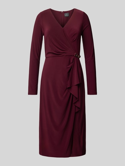 Adrianna Papell Cocktailkleid in Wickel-Optik Bordeaux 2