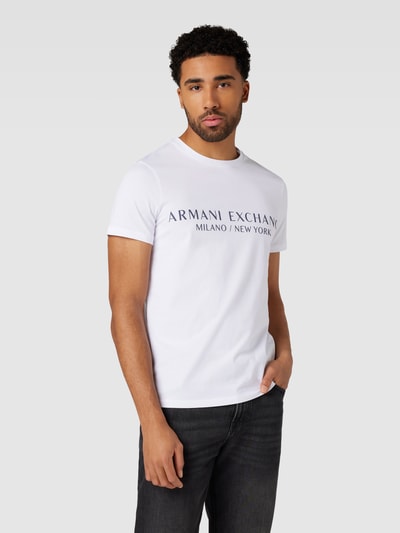 ARMANI EXCHANGE T-shirt met labelprint, model 'milano/nyc' Wit - 4