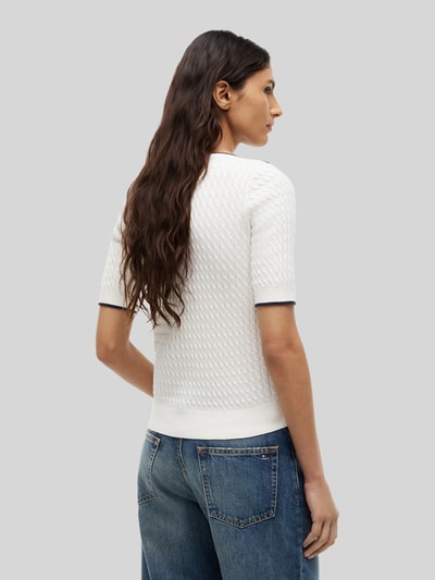 Tommy Hilfiger Regular Fit Pullover aus reiner Baumwolle mit kurzen Ärmeln Ecru 5