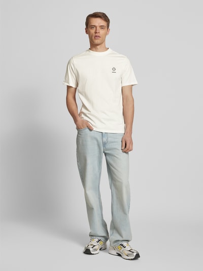 Blend T-Shirt mit Motiv- und Statement-Stitching Modell 'JANUS' Weiss 1