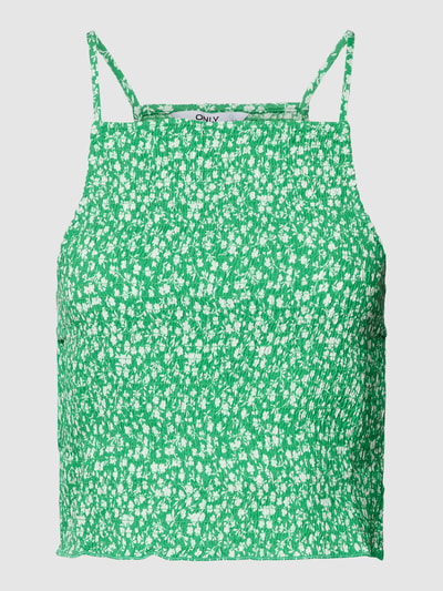 Only Korte top van viscose met all-over bloemenmotief, model 'NOVA' Groen - 2