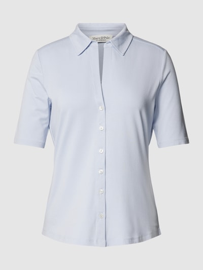 Marc O'Polo T-Shirt mit durchgehender Knopfleiste Hellblau 2