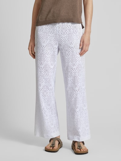 Cambio Broek met broderie anglaise, model 'CLARA' Wit - 4