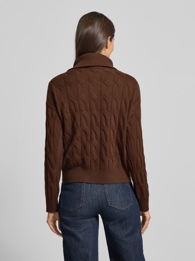 Tommy Hilfiger Relaxed Fit Strickpullover aus reiner Wolle mit Zopf-Muster Mittelbraun 5