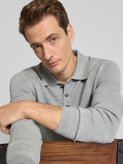 Marc O'Polo Regular Fit Strick-Shirt aus reiner Baumwolle Hellgrau 3