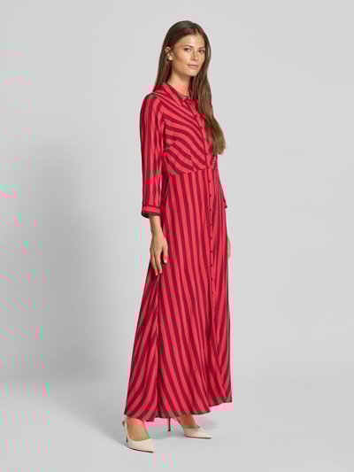 YAS Maxikleid mit Knopfleiste Modell 'SAVANNA' Pink 1