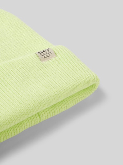 Barts Czapka beanie z detalem z logo model ‘KINABALU’ Neonowy żółty 2