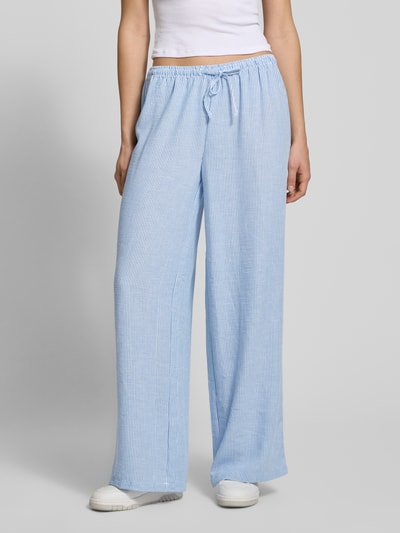 Review Wide leg pyjamabroek met tunnelkoord Blauw - 4