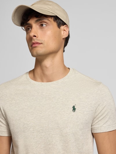 Polo Ralph Lauren Custom Slim Fit T-Shirt mit Label-Stitching Hellgrau 3