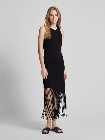 Only Długa sukienka z frędzlami model ‘ZINNA’ Czarny 1