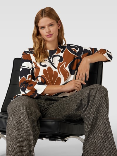 Luisa Cerano Blusenshirt aus Viskose mit Allover-Muster Offwhite 3