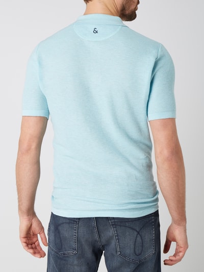 Colours & Sons Poloshirt mit Leinen-Anteil Modell 'Rick' Aqua 5