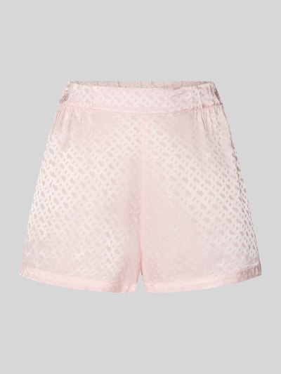 Produktfoto, Regular Fit Pyjama Shorts aus reiner Viskose Modell 'B MONOGRAM SHORTS' von BOSS in zartem Rosa mit Optik: Unifarben, B-Monogram Muster, Label-Detail, Bundabschluss: Elastisch, Materialverarbeitung: Satin