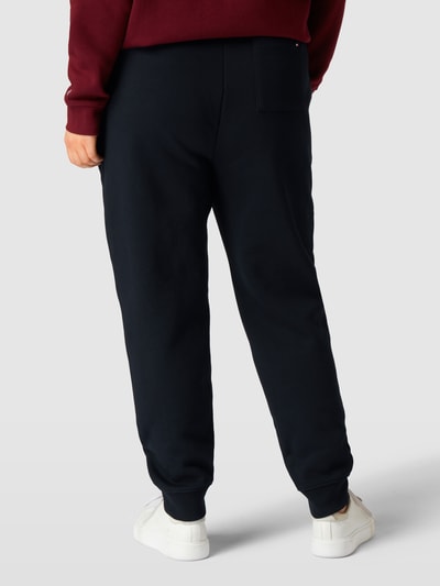 Tommy Hilfiger Curve PLUS SIZE sweatpants met labelstitching, model 'MONOGRAM' Marineblauw - 5