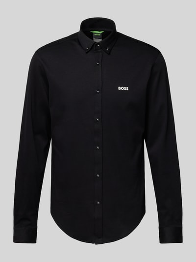 BOSS Green Slim Fit Freizeithemd mit Button-Down-Kragen Modell 'MOTION' Black 2