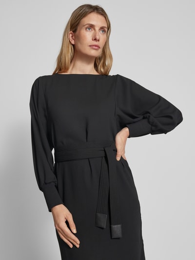 Emporio Armani Knielanges Kleid mit Bindegürtel Black 3