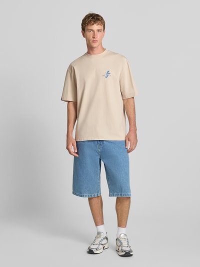 PEGADOR Oversized T-Shirt mit Backprint und Rundhalsausschnitt Offwhite 1