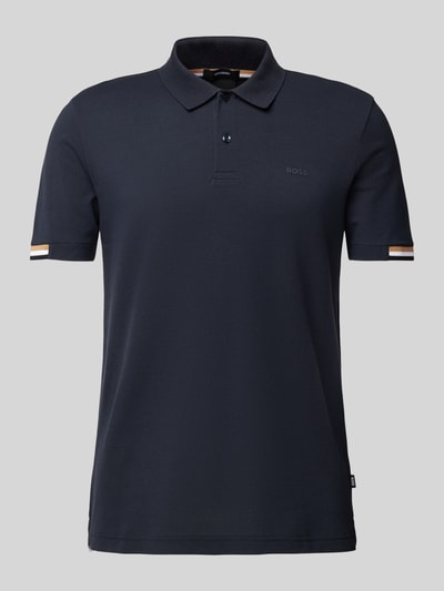 BOSS Poloshirt mit Label-Print Modell 'Parlay' Marine 2