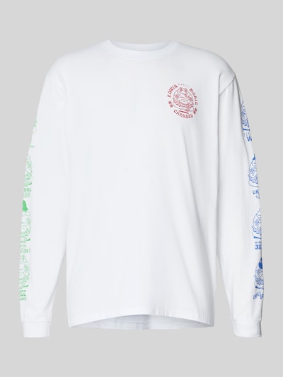Edwin Longsleeve mit Label-Prints Modell 'EDWIN MUSIC CHANNEL' Weiss 2
