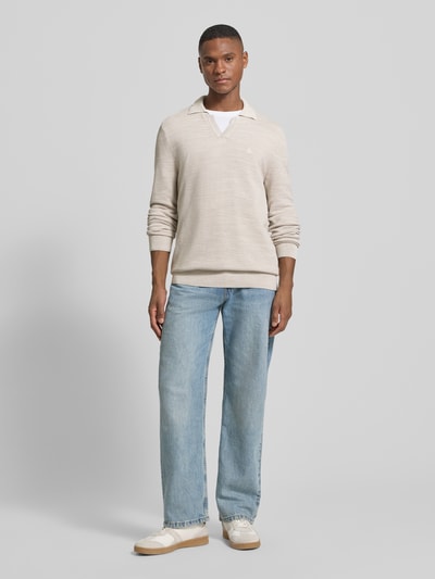 Marc O'Polo Regular Fit Pullover aus reiner Baumwolle Offwhite Melange 1