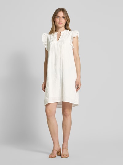 mbyM Knielange jurk met volants, model 'Gemala' Wit - 1