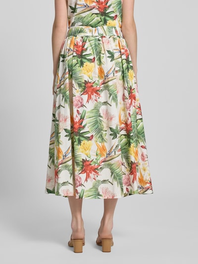 More & More Midirock mit Bindegürtel und elastischem Bund Gruen 5