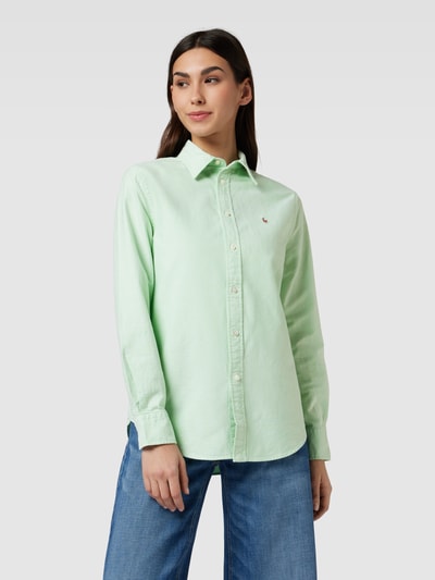 Polo Ralph Lauren Relaxed fit overhemdblouse met labelstitching Lichtgroen - 4