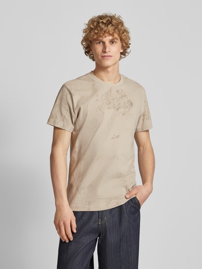 G-Star Raw T-Shirt mit Label-Stitching Beige 4