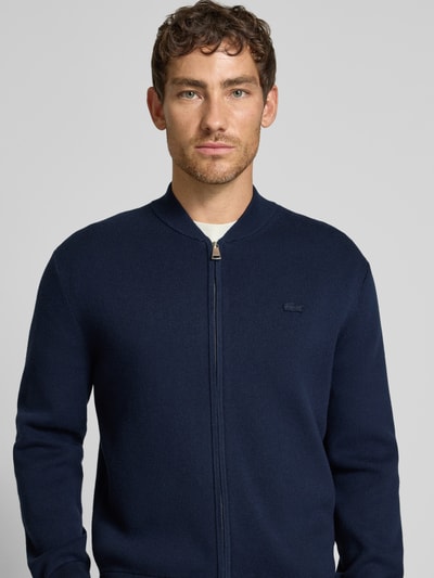 Lacoste Regular Fit Strickjacke aus Baumwoll-Mix Marine 3